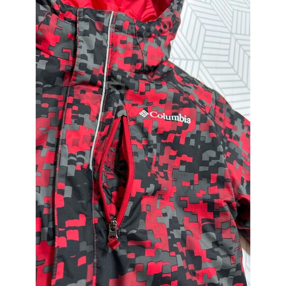 Columbia Lightning Lift Kids' Jacket Boys size Small 8 Red Minecraft Black - Picture 9 of 11